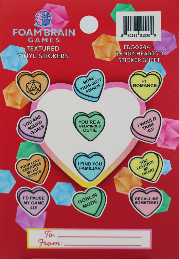 Candy Hearts Sticker Sheet - Bards & Cards