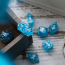 Christmas Blue Snowflake Handmade Resin DND Dice Set - Bards & Cards