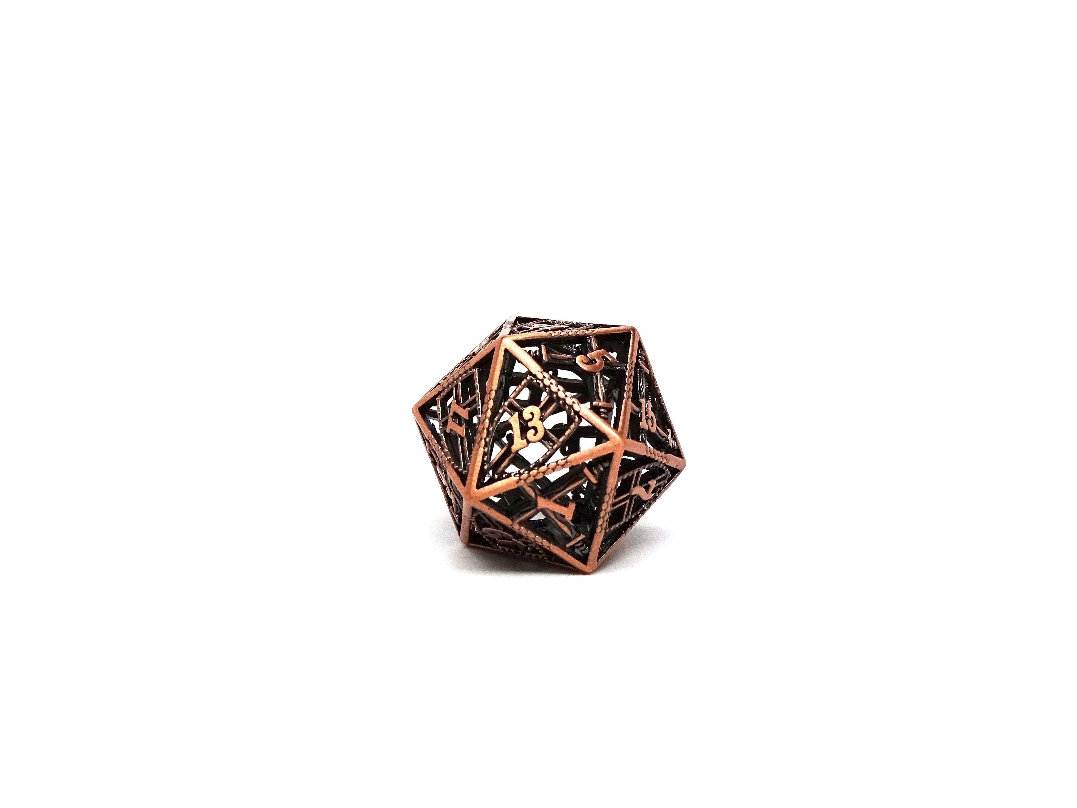 Hollow Dice of Divine Retribution - Legendary Copper D20 - Bards & Cards