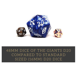 48mm Dice of the Giants - Storm Giant D20 - Bards & Cards