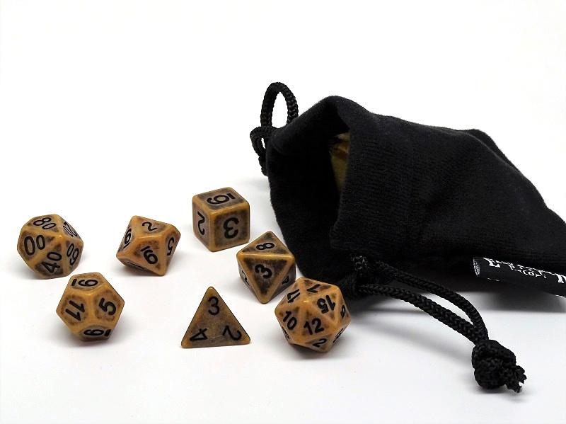 Ancient Earth Dice Collection - 7 Piece Set - Bards & Cards