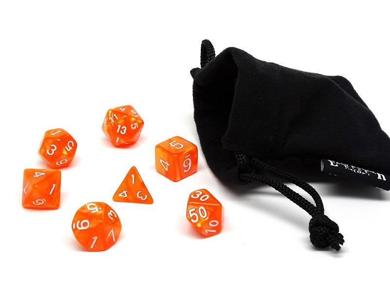 Orange Marble - 7 Piece Set - Bards & Cards