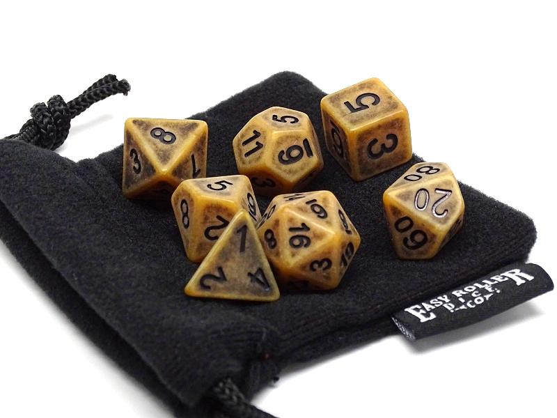 Ancient Earth Dice Collection - 7 Piece Set - Bards & Cards