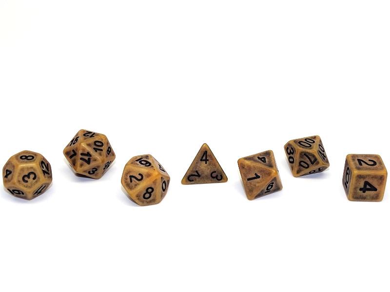 Ancient Earth Dice Collection - 7 Piece Set - Bards & Cards