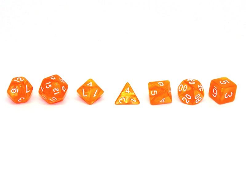 Orange Marble - 7 Piece Set - Bards & Cards