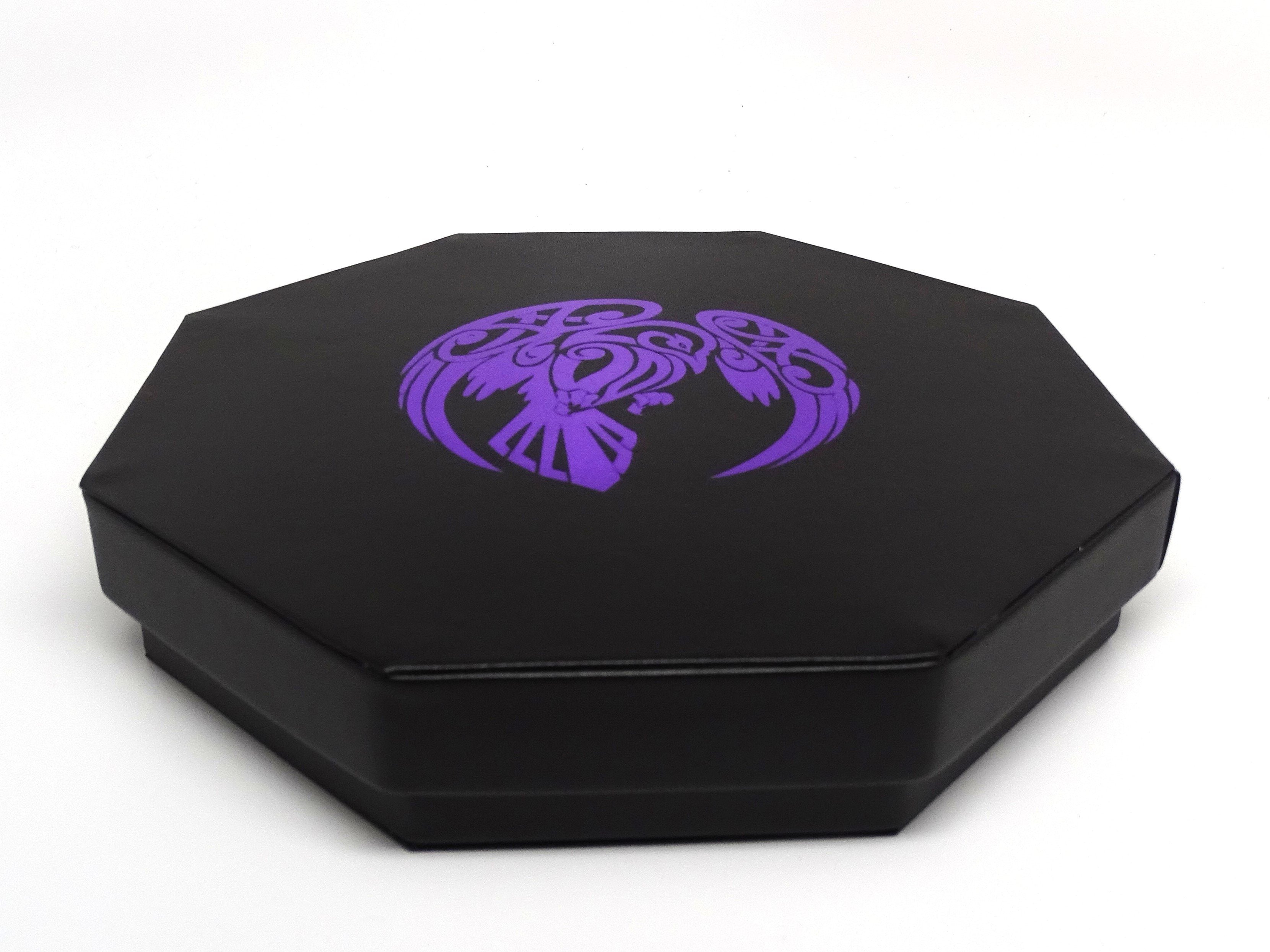 Raven Dice Tray With Dice Staging Area and Lid - Bards & Cards