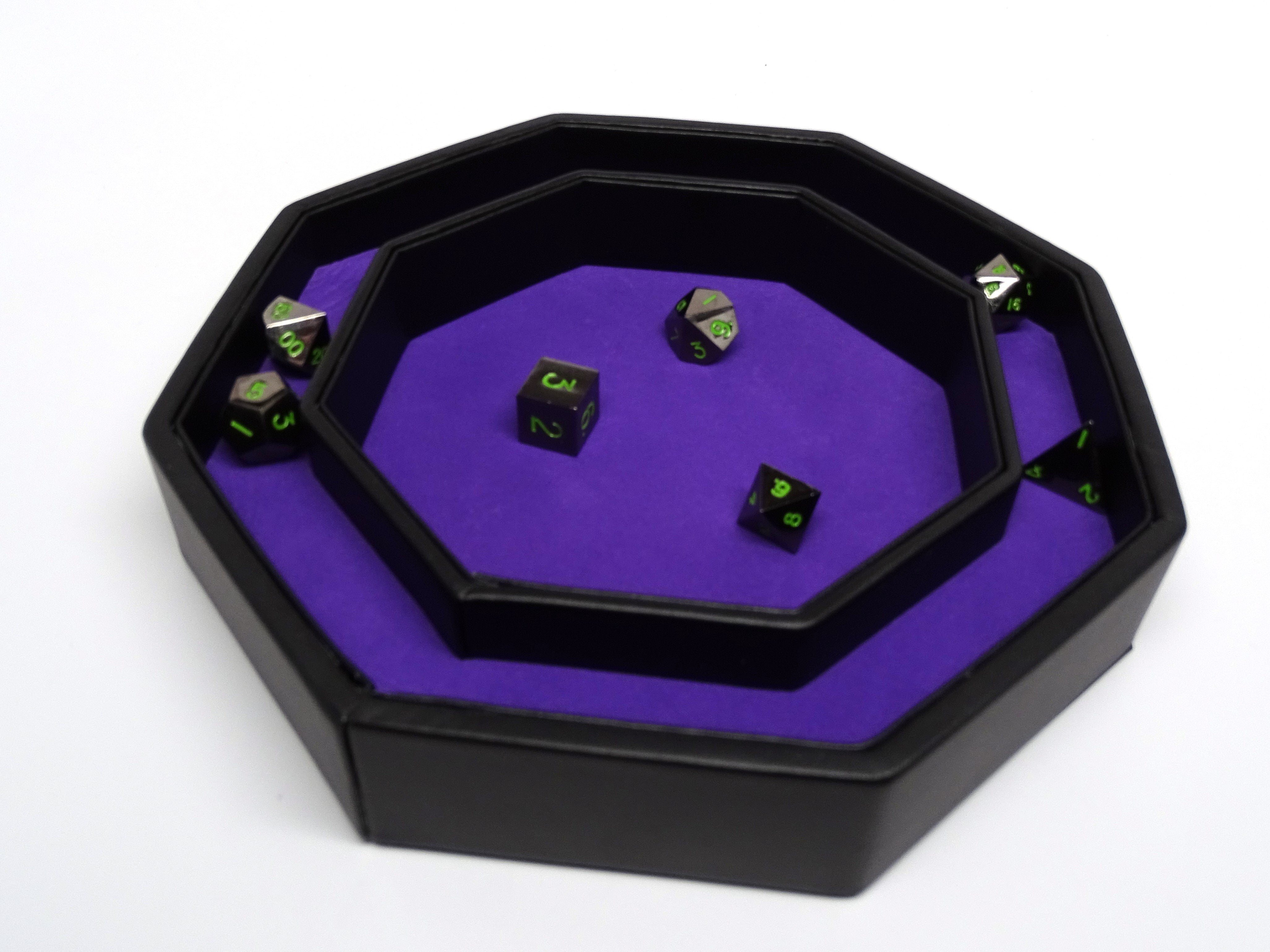 Raven Dice Tray With Dice Staging Area and Lid - Bards & Cards