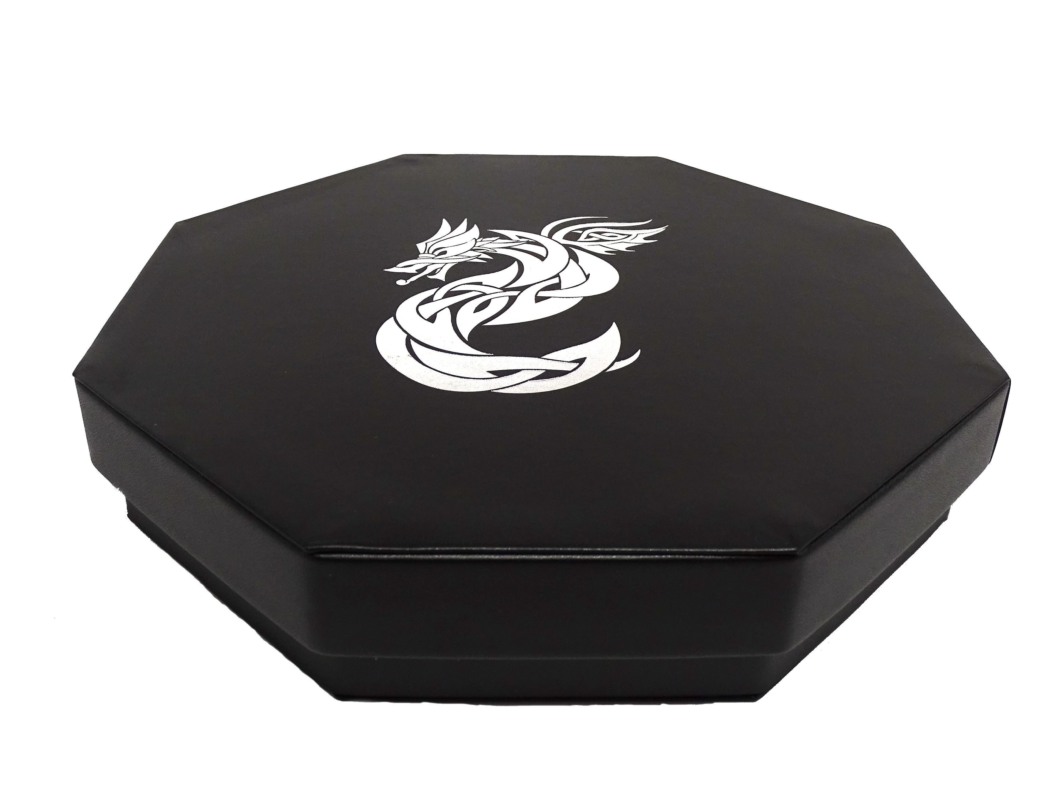 Celtic Knot Dragon Dice Tray With Dice Staging Area and Lid - Bards & Cards