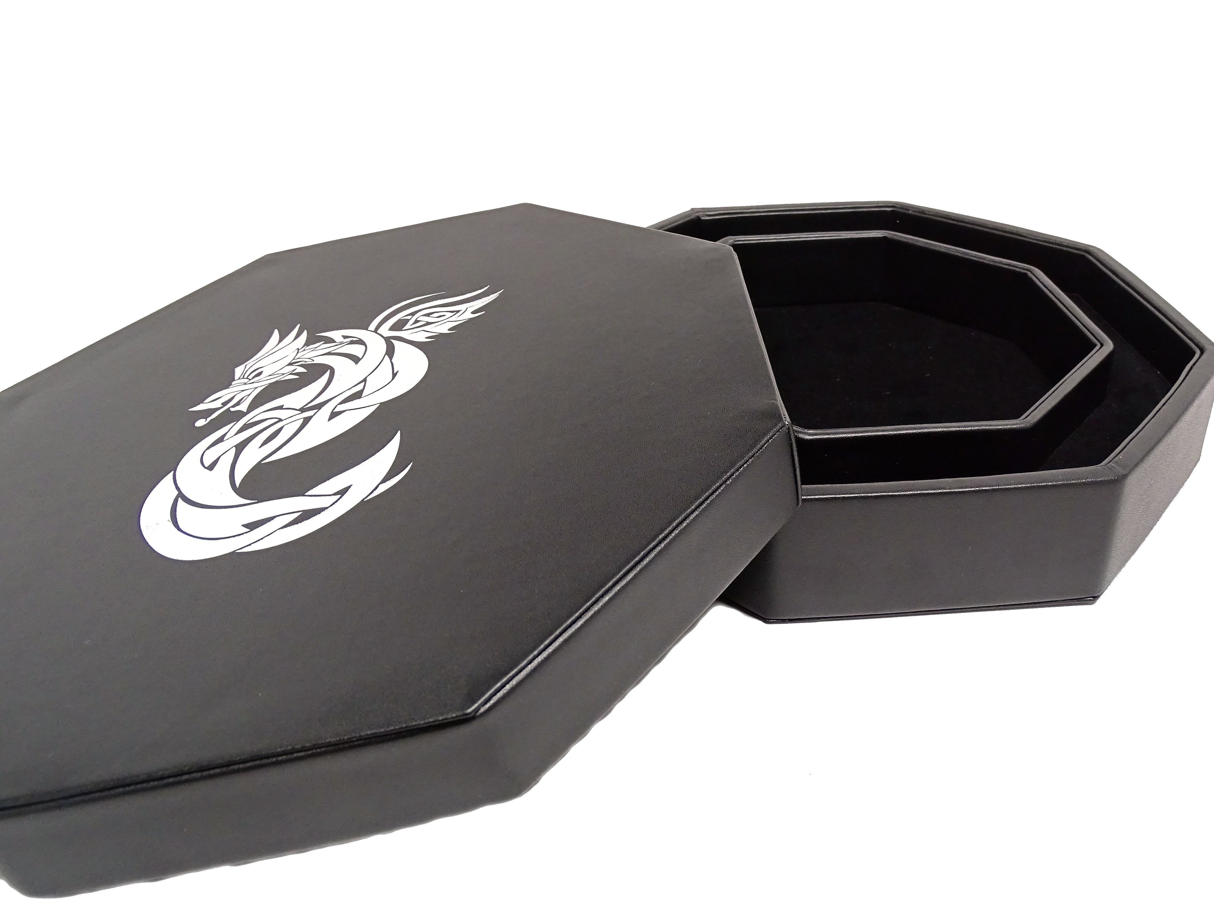 Celtic Knot Dragon Dice Tray With Dice Staging Area and Lid - Bards & Cards