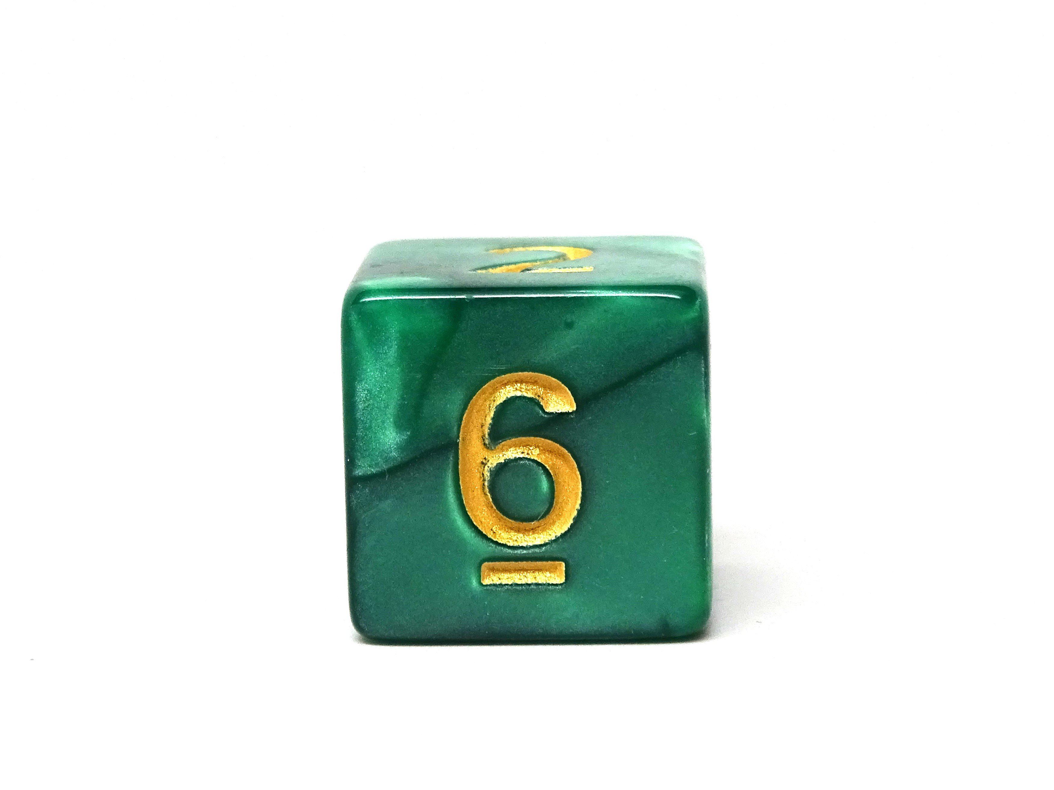 Emerald Marble Dice Collection - 7 Piece Set - Bards & Cards