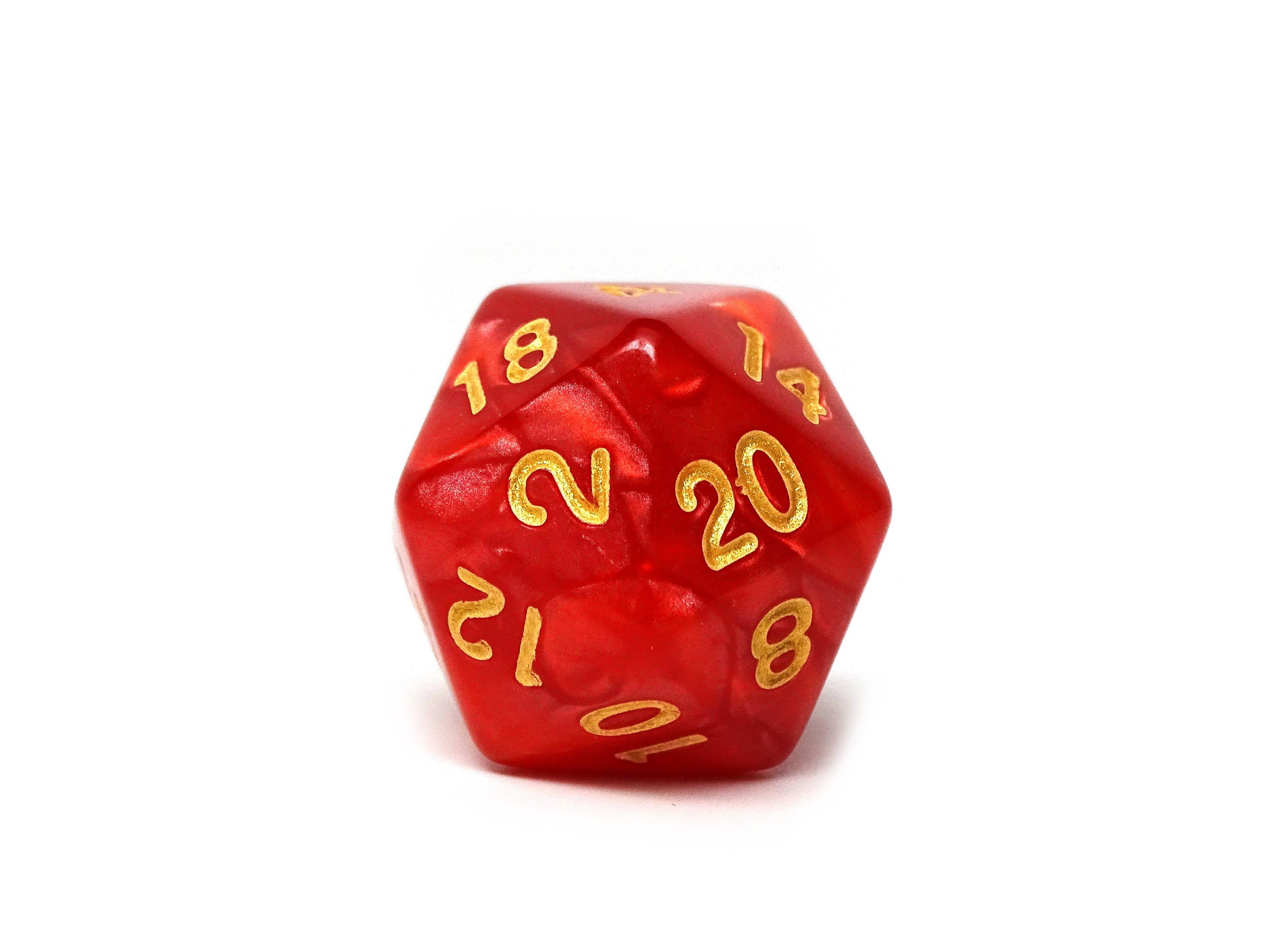 Crimson Marble Dice Collection - 7 Piece Set - Bards & Cards