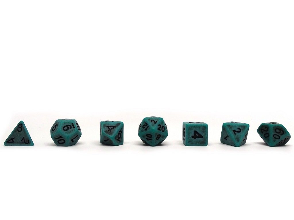 Ancient Moss Dice Collection - 7 Piece Set - Bards & Cards