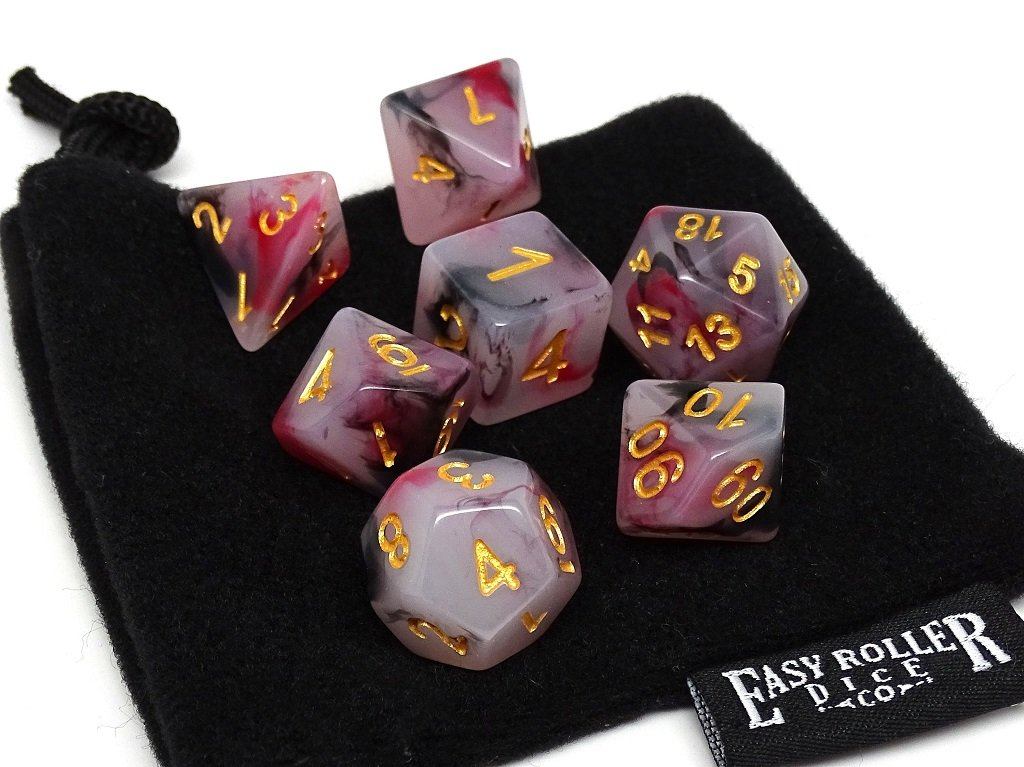 Brimstone Swirl Dice Collection - 7 Piece Set - Bards & Cards