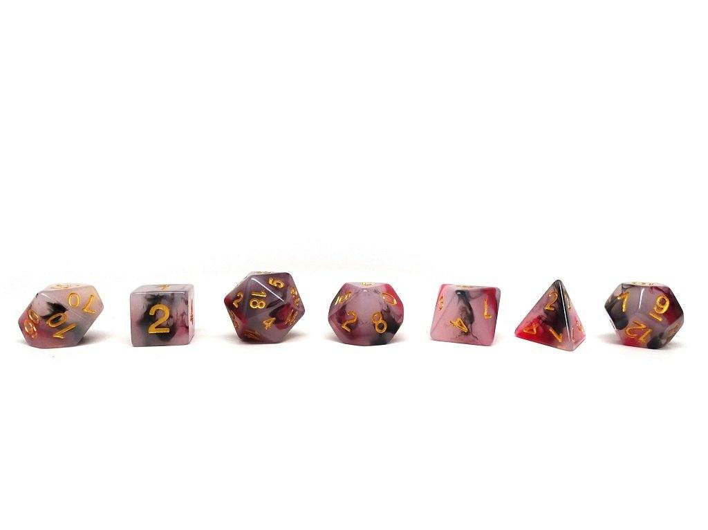 Brimstone Swirl Dice Collection - 7 Piece Set - Bards & Cards