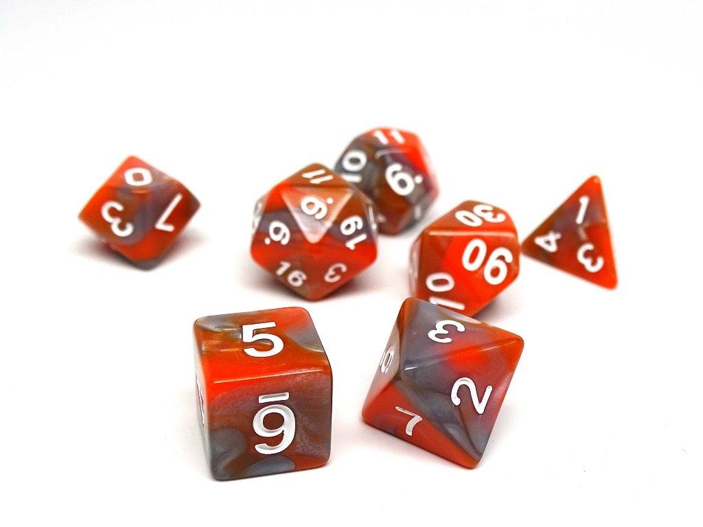 Autumn Swirl - 7 Piece Dice Collection - Bards & Cards