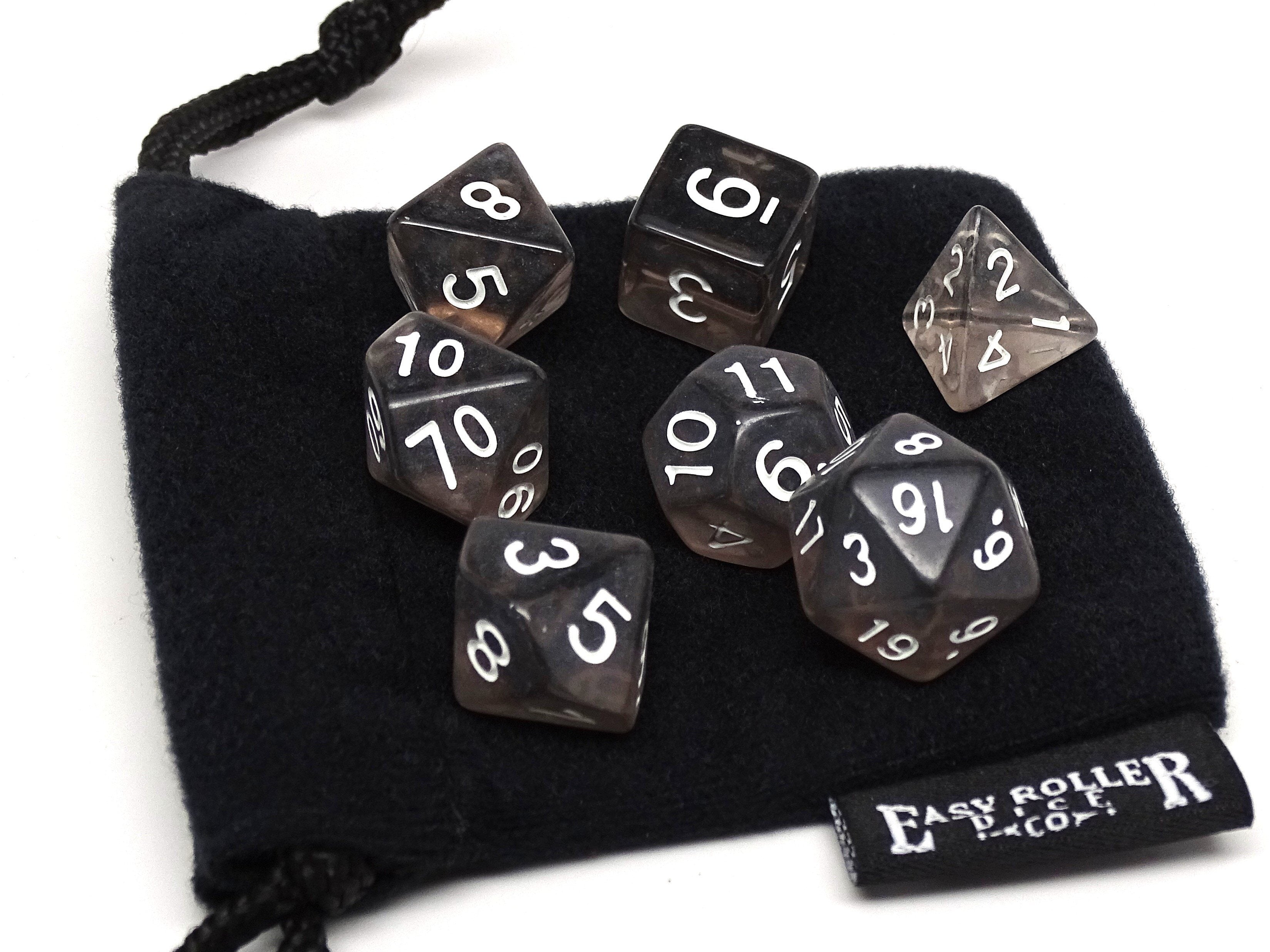 Dark Translucent Dice - 7 Piece Set - Bards & Cards