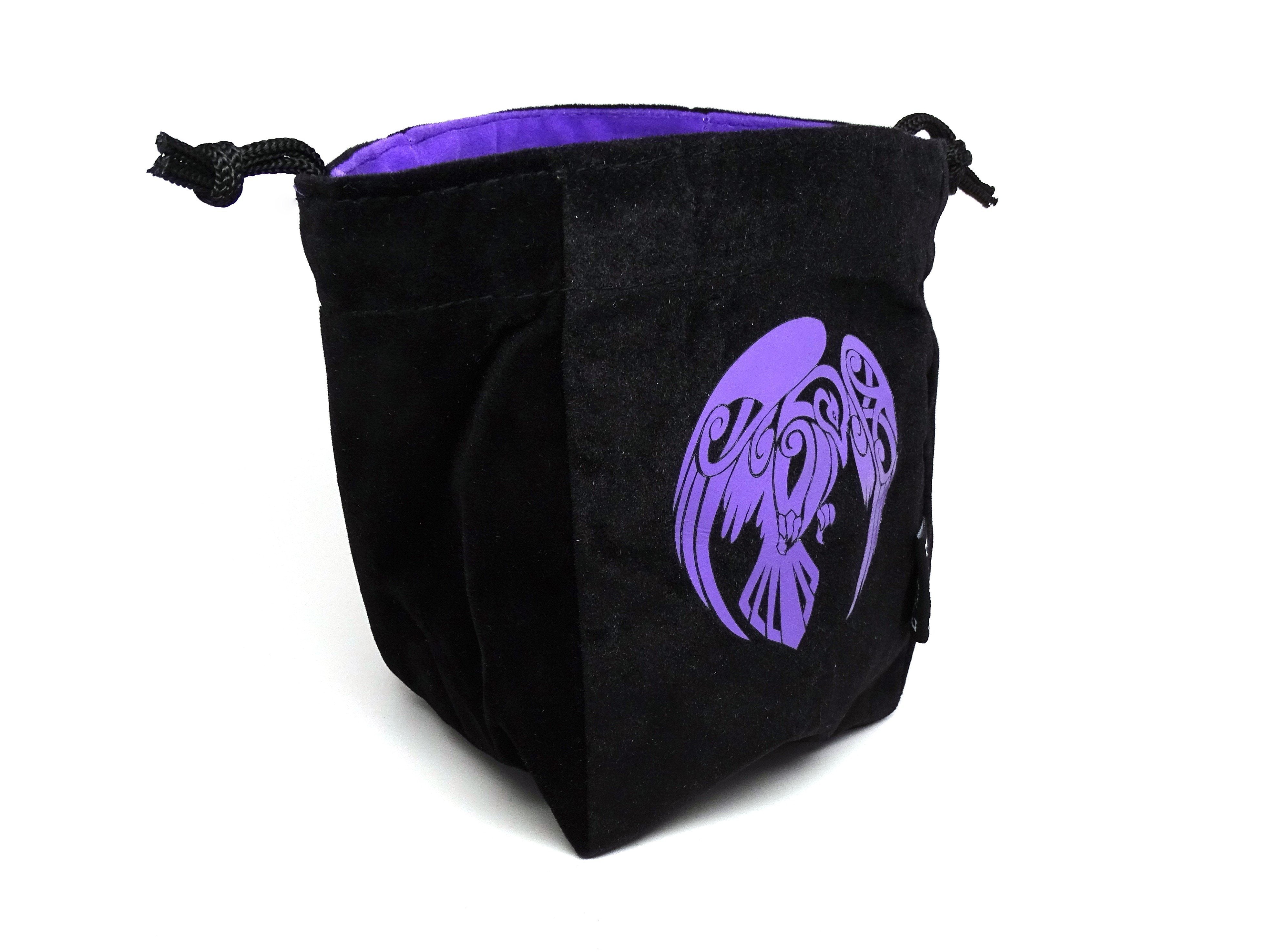 Raven Reversible Microfiber Self-Standing Large Dice Bag - Bards & Cards