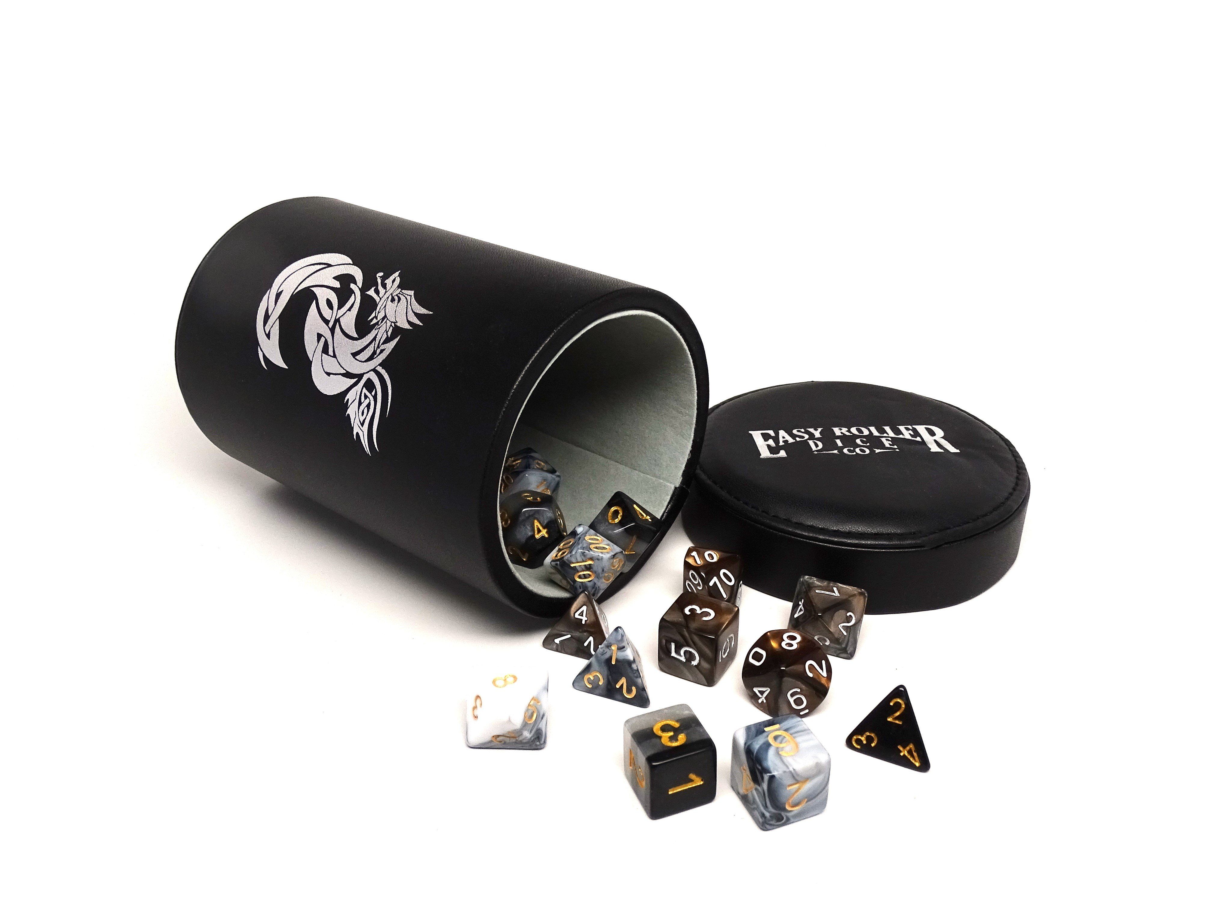 Over Sized Dice Cup - Celtic Knot Dragon Design - Bards & Cards