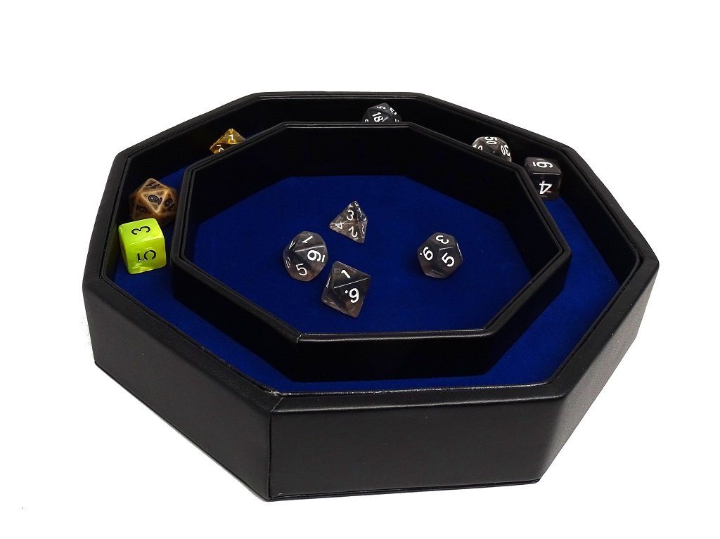 D20 Design Dice Tray With Dice Staging Area and Lid - Bards & Cards