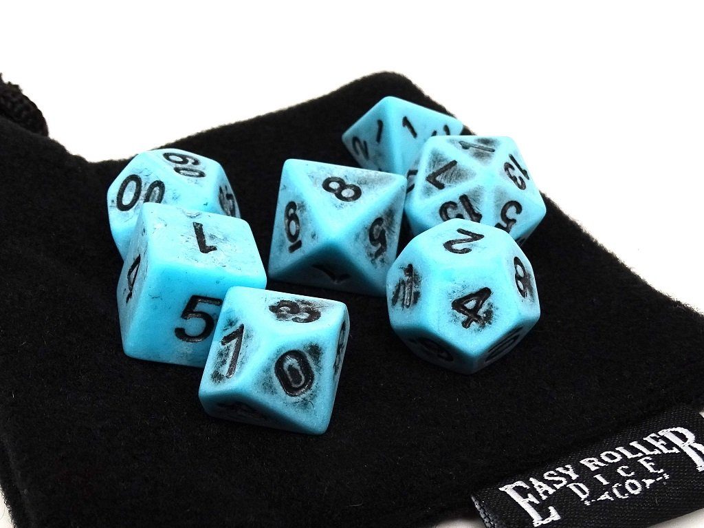 Ancient Topaz Dice Collection - 7 Piece Set - Bards & Cards