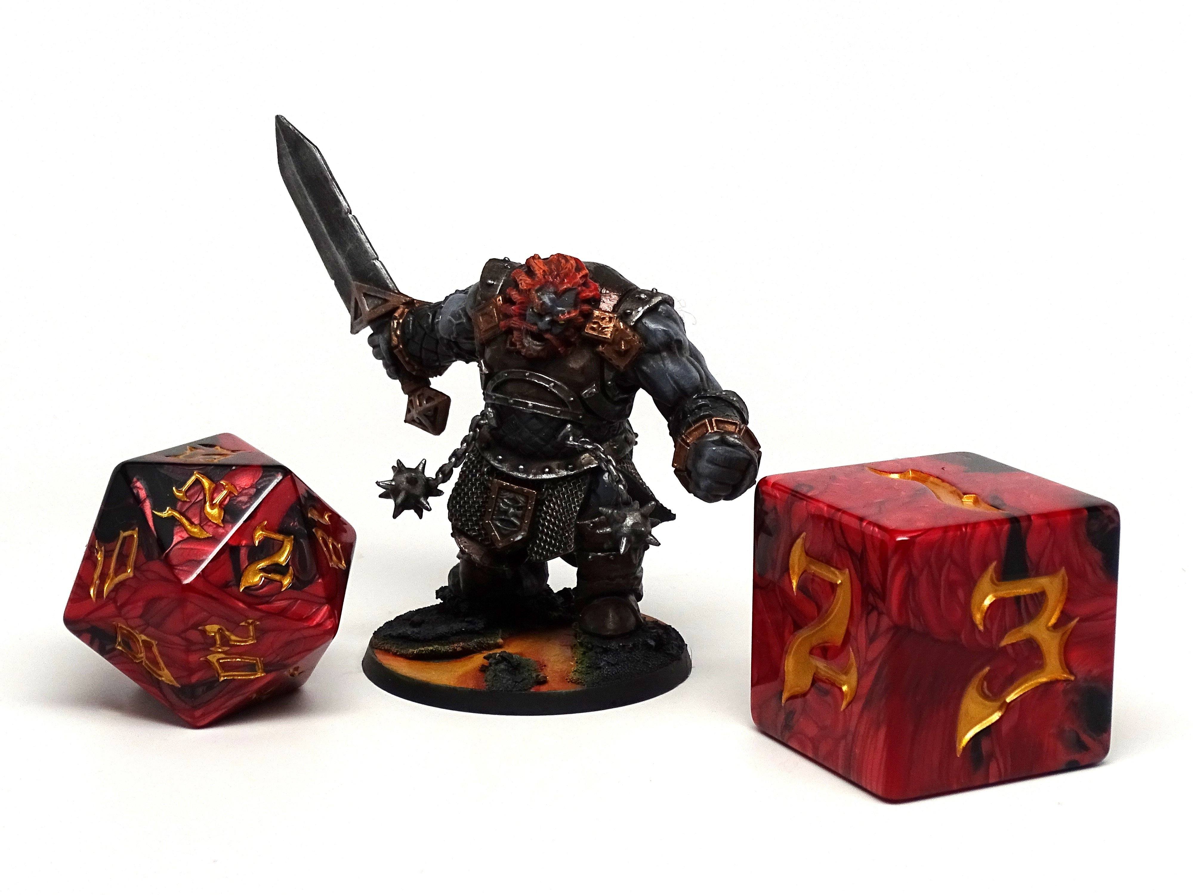 48mm Dice of the Giants - Fire Giant D20 - Bards & Cards