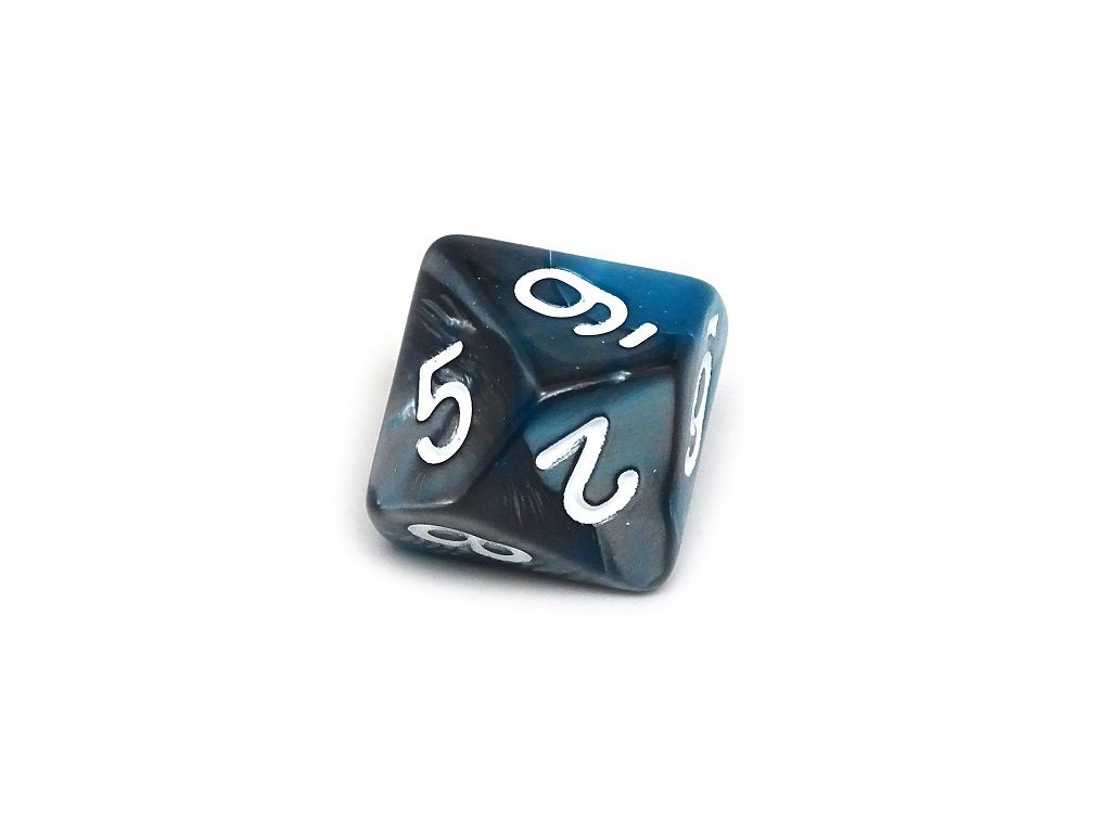 D10 Pack - Ten Count Pack of Teal and Grey Granite 10 Sided Dice - Bards & Cards