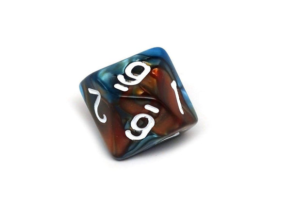 D10 Pack - Ten Count Pack of Cobalt and Copper Granite 10 Sided Dice - Bards & Cards
