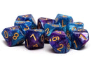 D10 Pack - Ten Count Pack of Turquoise and Magenta Swirl 10 Sided Dice - Bards & Cards