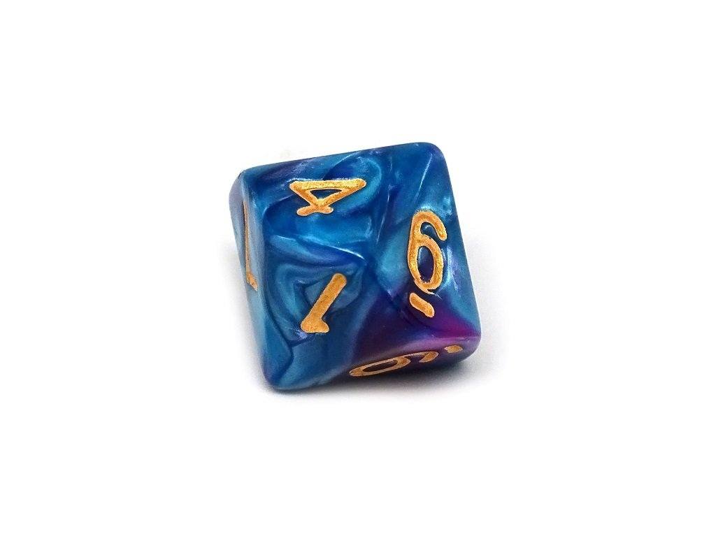 D10 Pack - Ten Count Pack of Turquoise and Magenta Swirl 10 Sided Dice - Bards & Cards