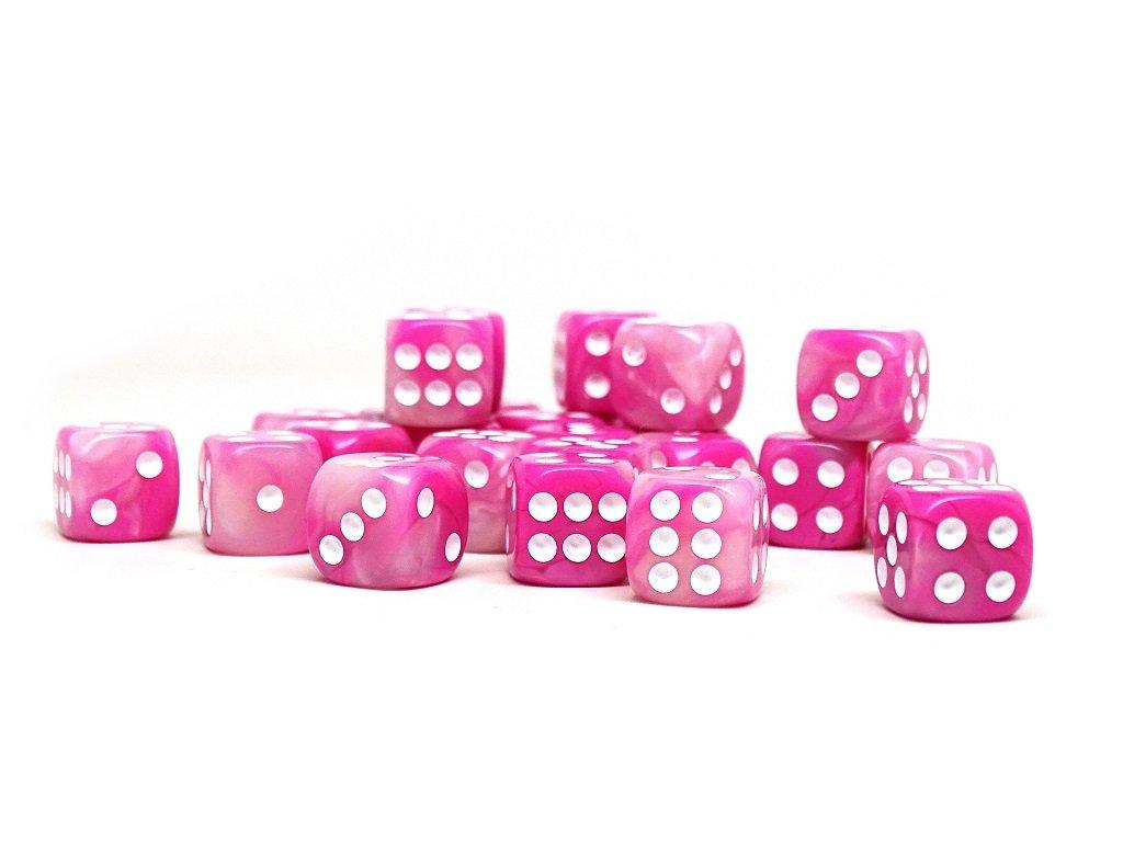 12mm D6 Dice - Pink Opal - 25 Count Bag - Bards & Cards