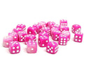 12mm D6 Dice - Pink Opal - 25 Count Bag - Bards & Cards