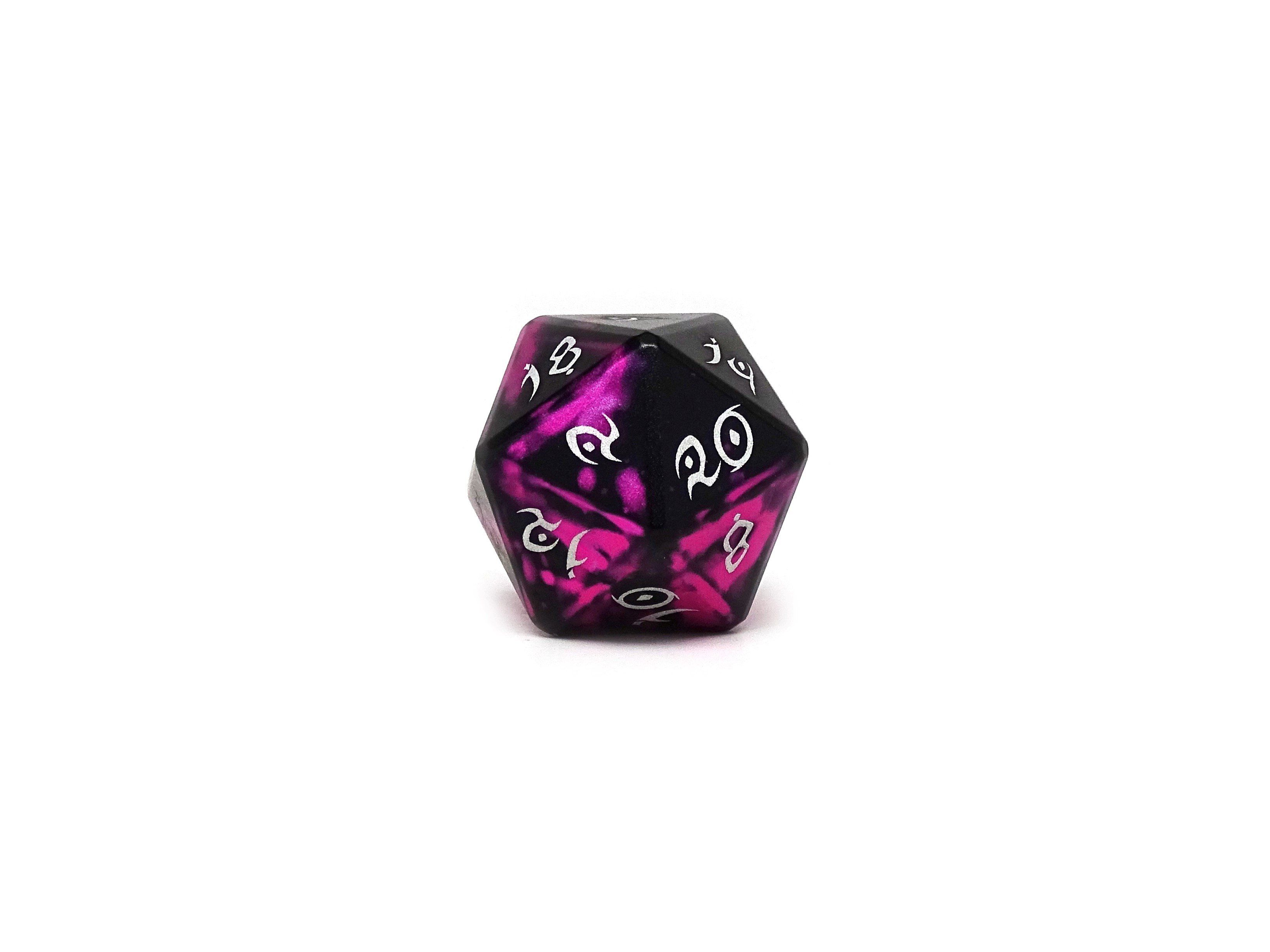 Aluminum Elite Dice of the Elvenkind - Pink 7 Dice Set - Bards & Cards