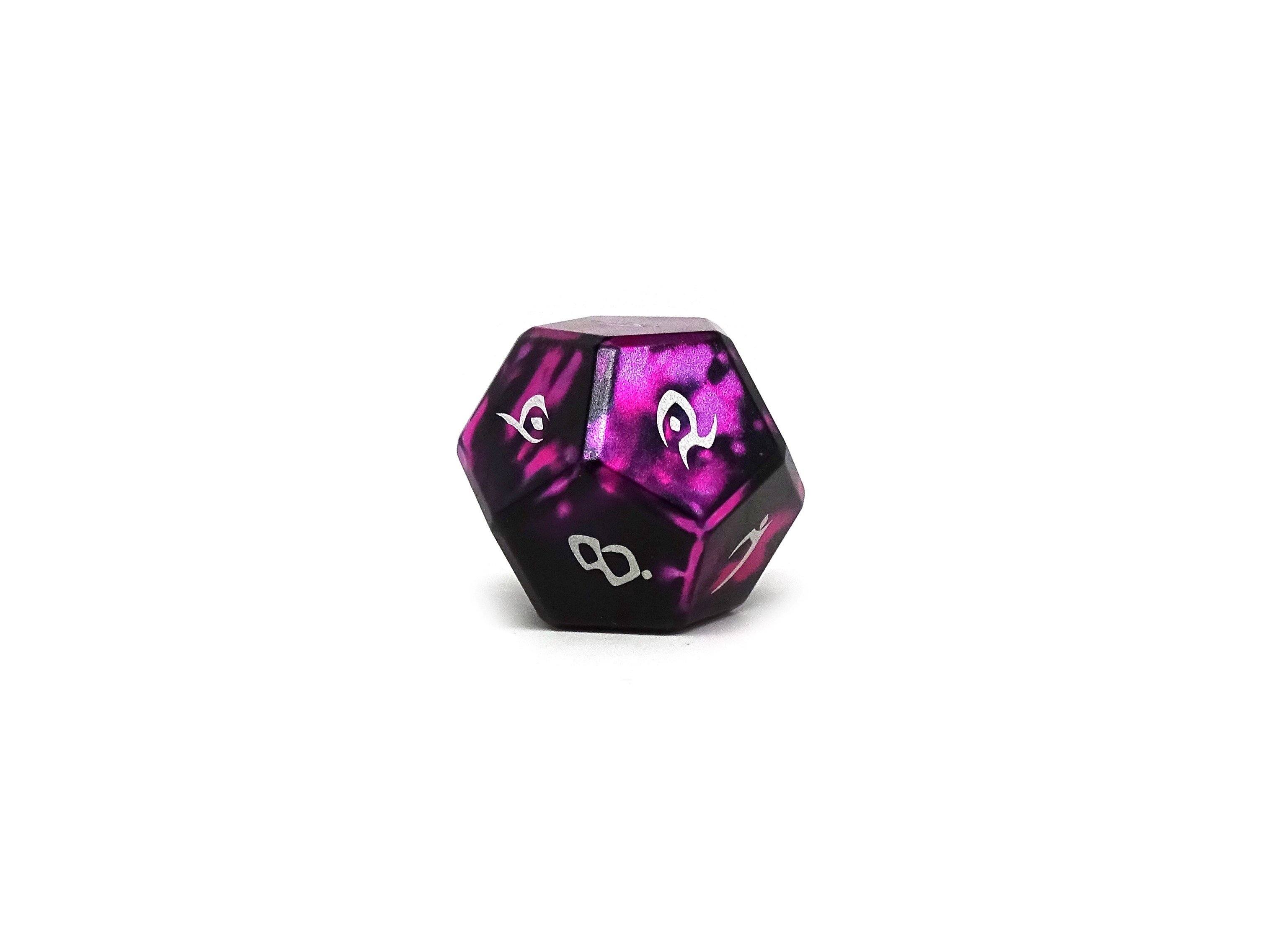 Aluminum Elite Dice of the Elvenkind - Pink 7 Dice Set - Bards & Cards