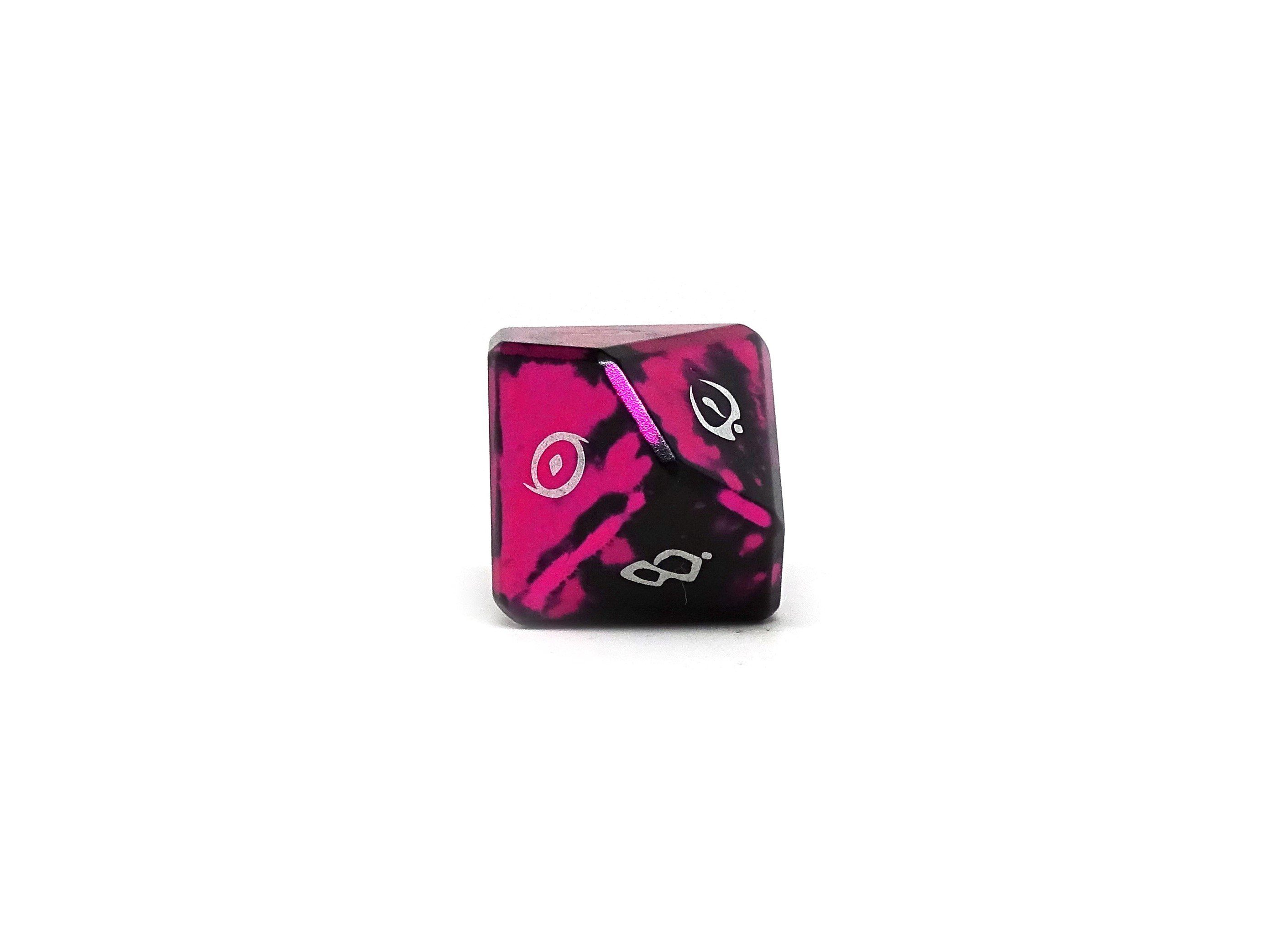 Aluminum Elite Dice of the Elvenkind - Pink 7 Dice Set - Bards & Cards