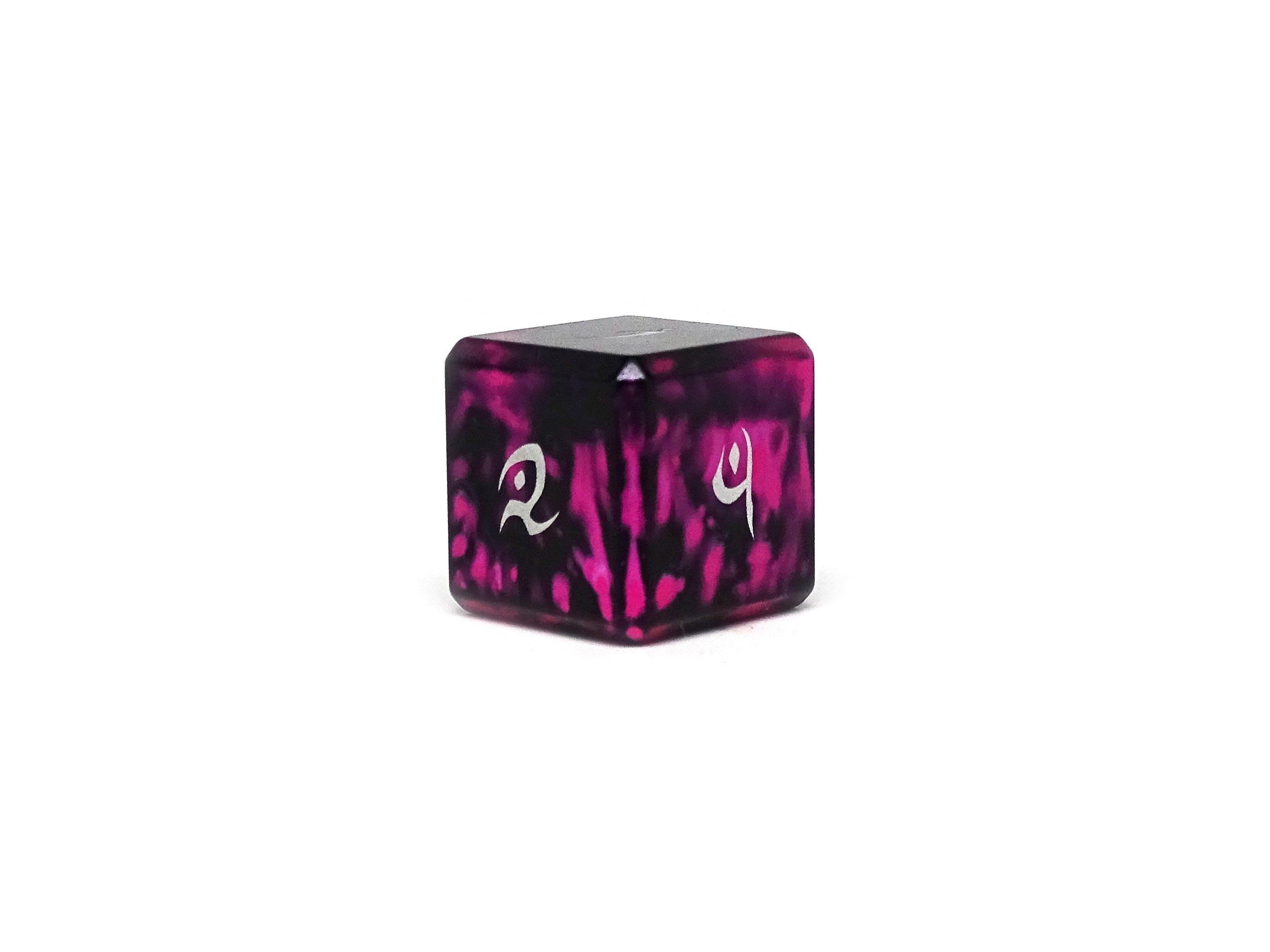 Aluminum Elite Dice of the Elvenkind - Pink 7 Dice Set - Bards & Cards