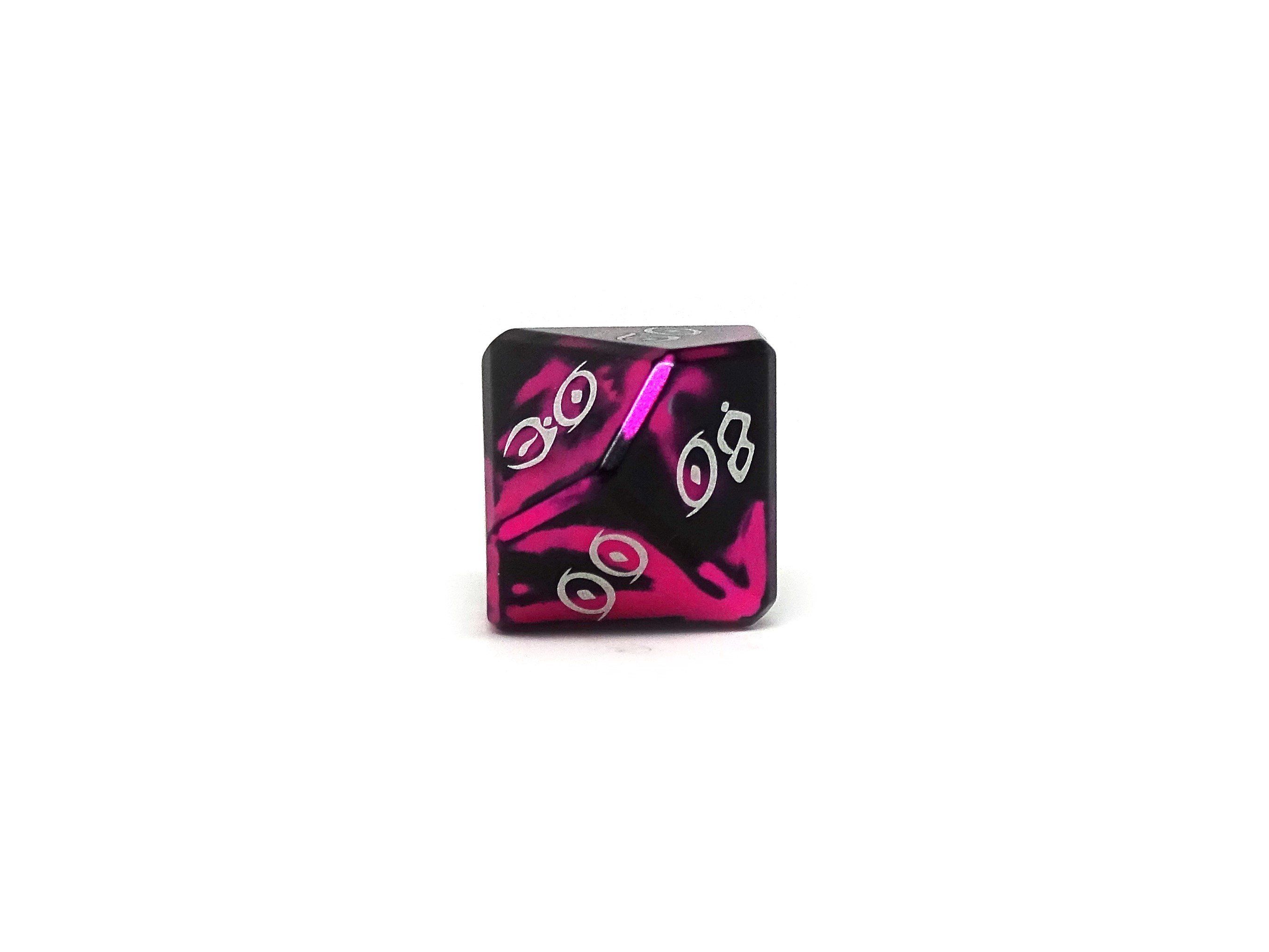 Aluminum Elite Dice of the Elvenkind - Pink 7 Dice Set - Bards & Cards