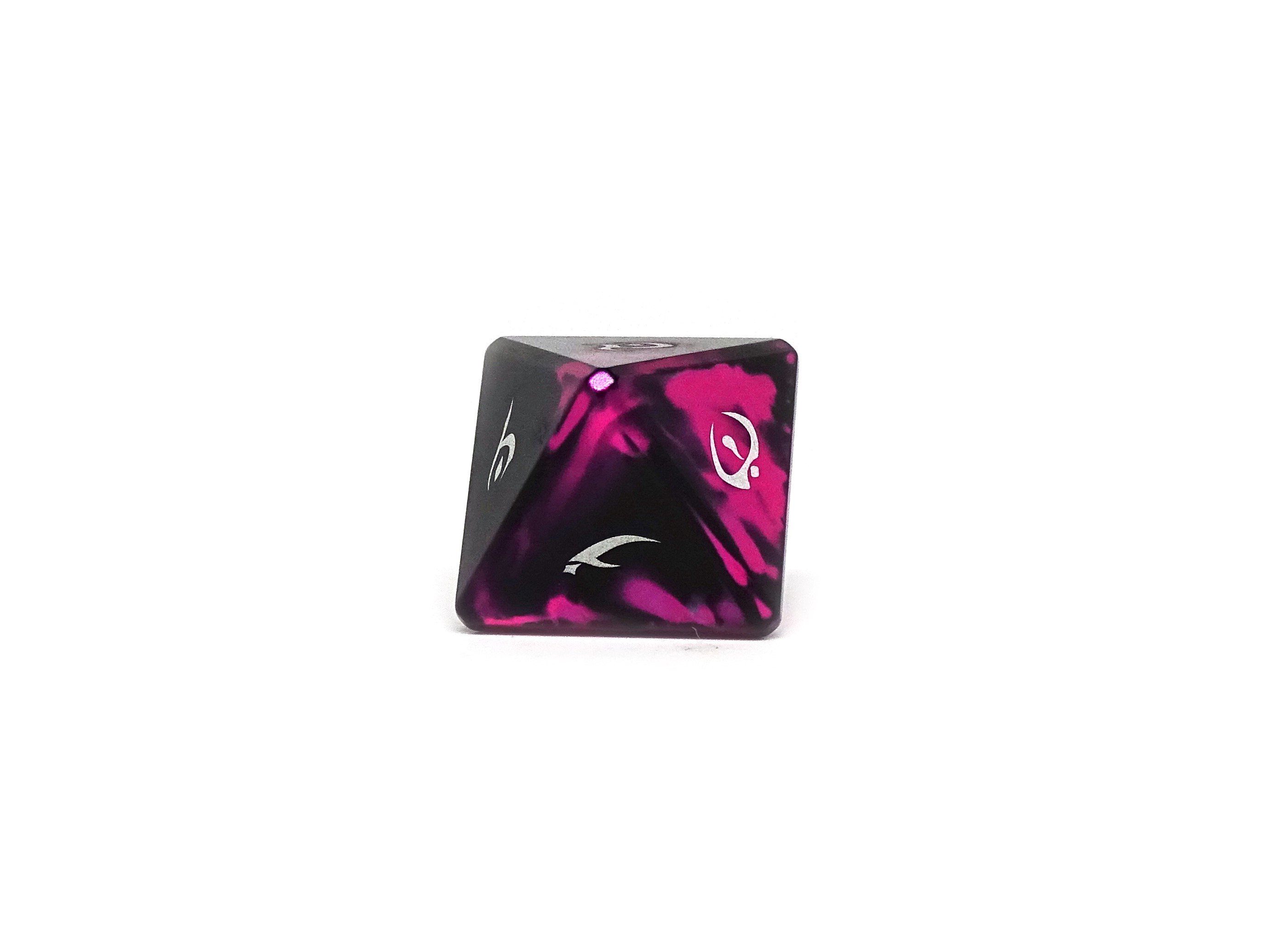 Aluminum Elite Dice of the Elvenkind - Pink 7 Dice Set - Bards & Cards