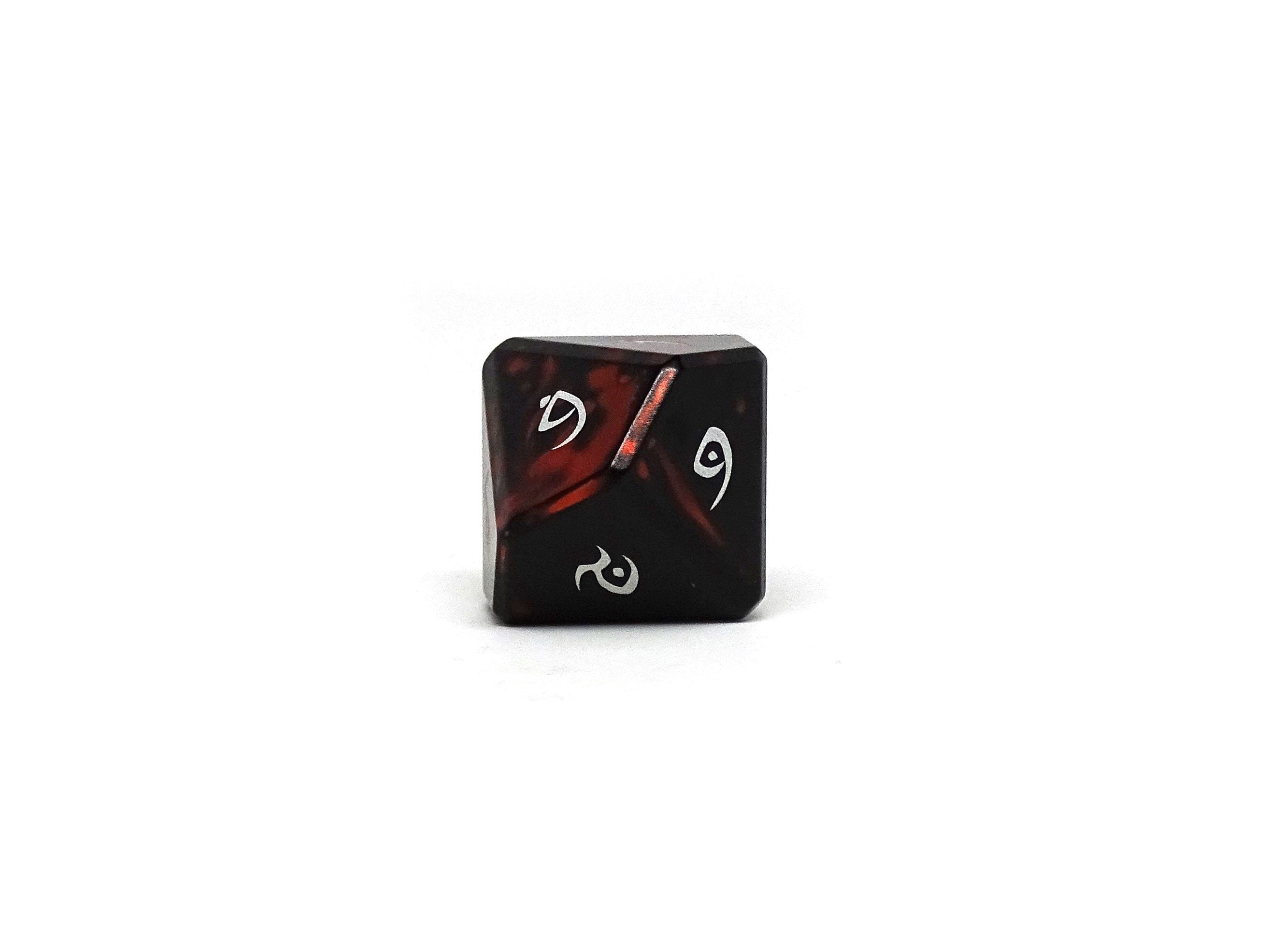 Aluminum Elite Dice of the Elvenkind - Orange 7 Dice Set - Bards & Cards