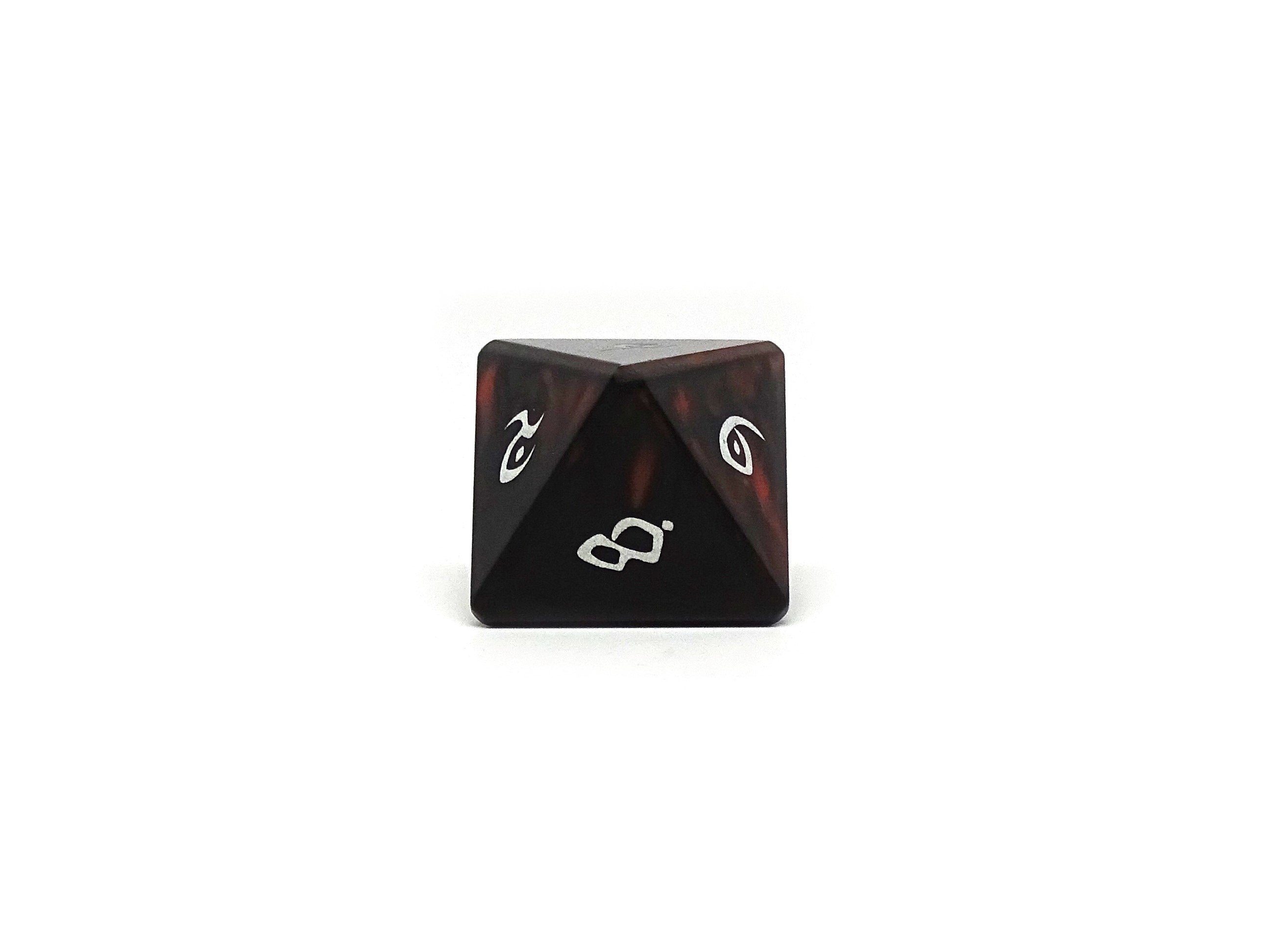 Aluminum Elite Dice of the Elvenkind - Orange 7 Dice Set - Bards & Cards