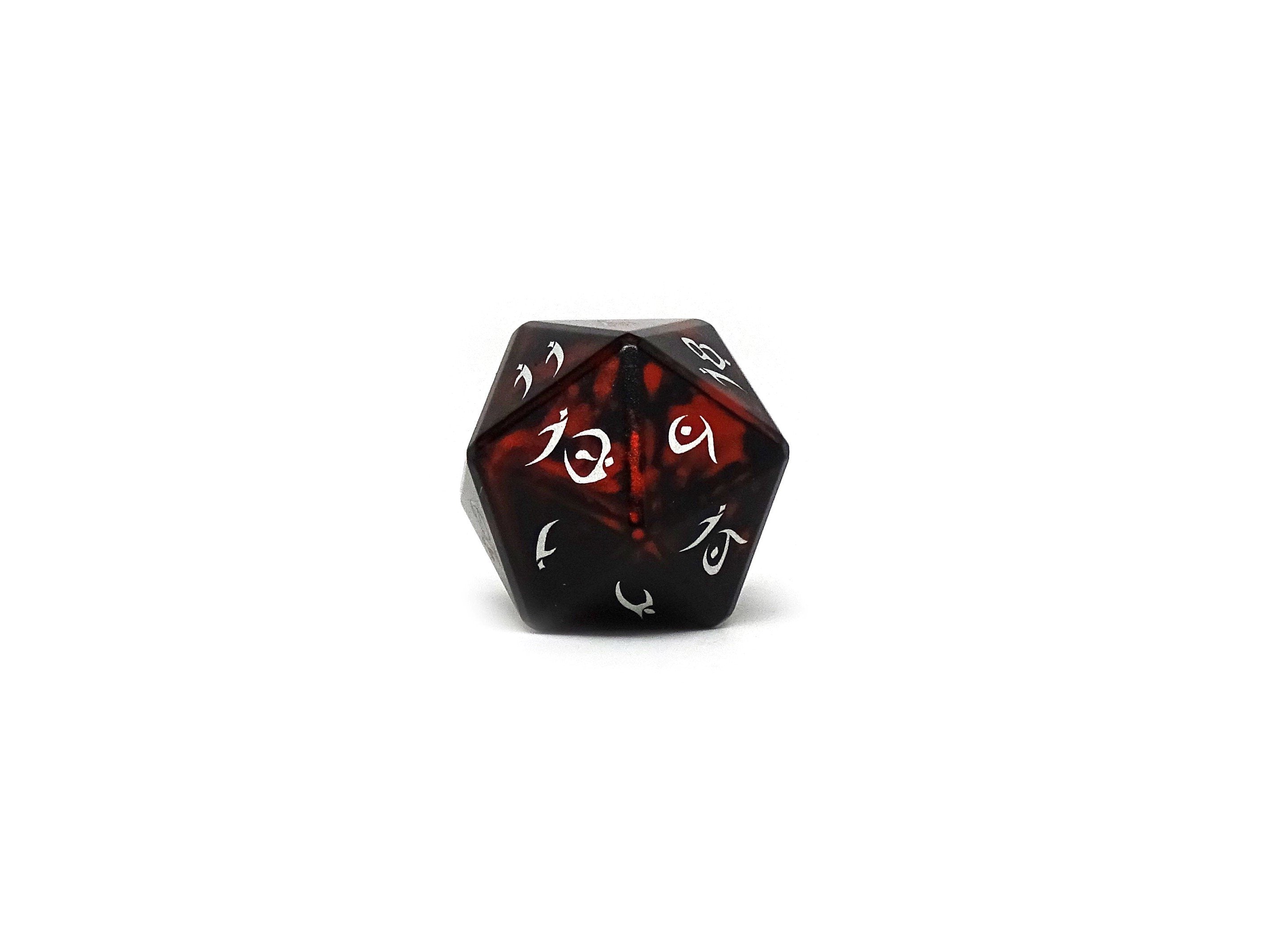 Aluminum Elite Dice of the Elvenkind - Orange 7 Dice Set - Bards & Cards