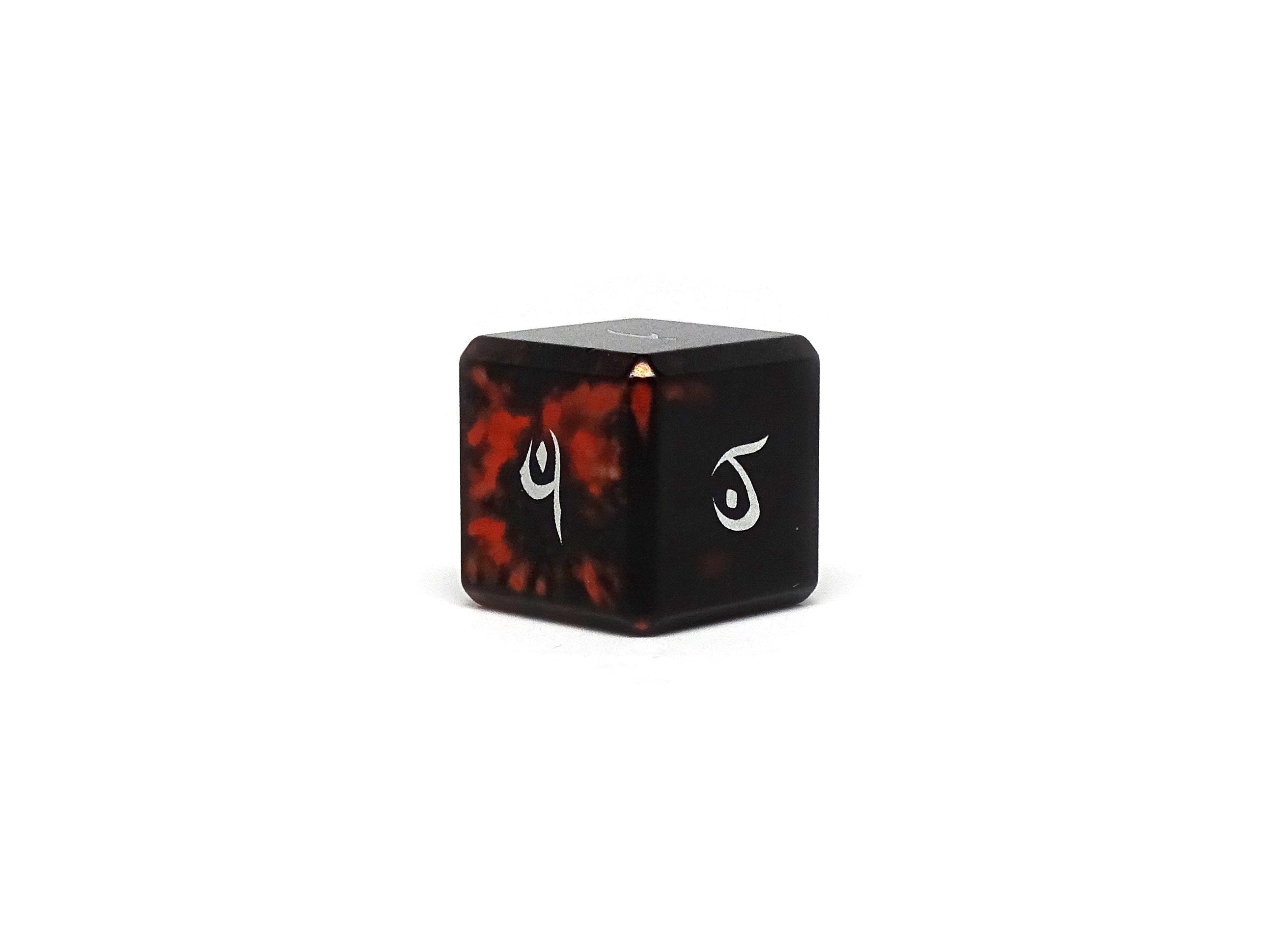 Aluminum Elite Dice of the Elvenkind - Orange 7 Dice Set - Bards & Cards