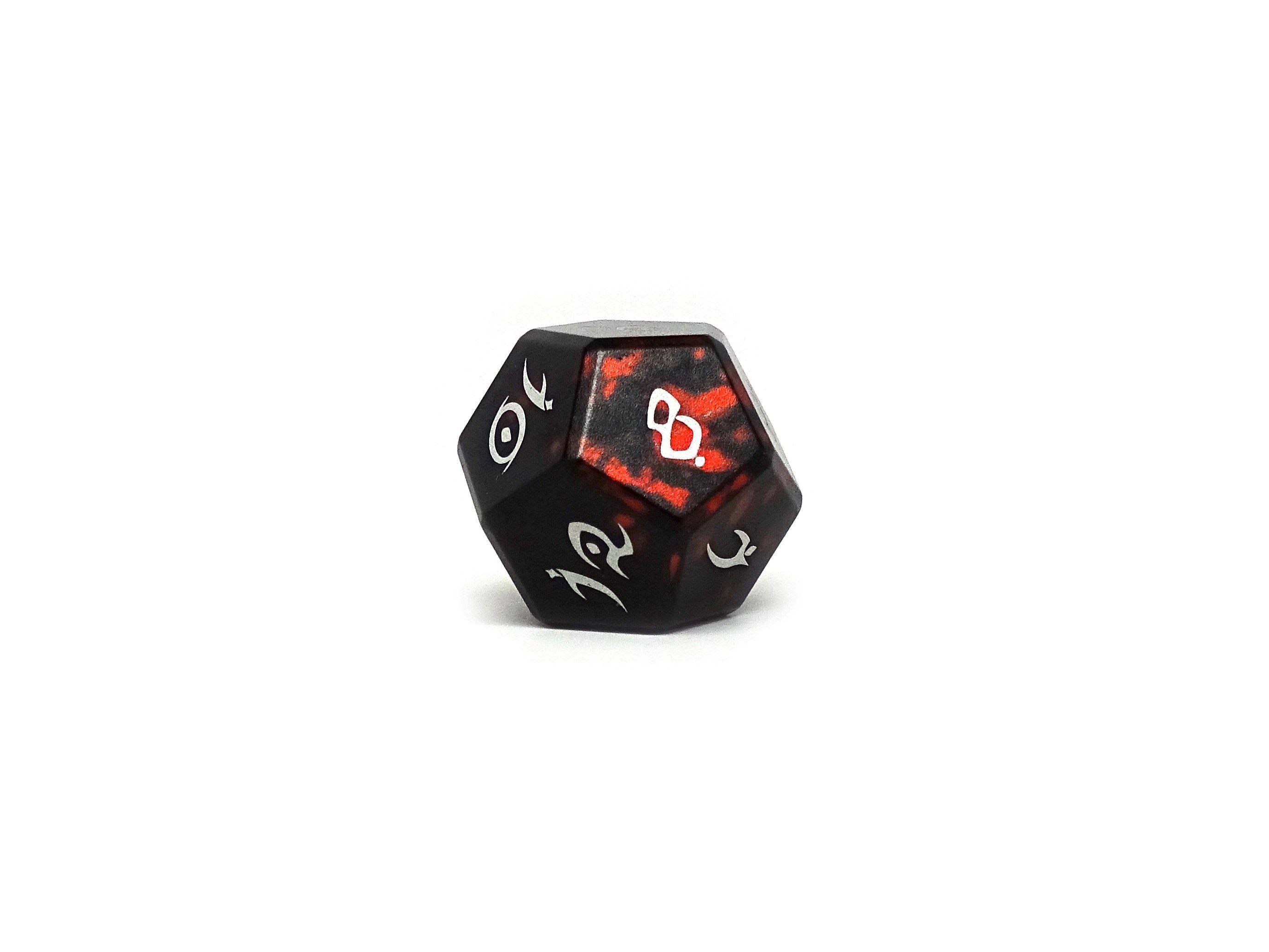 Aluminum Elite Dice of the Elvenkind - Orange 7 Dice Set - Bards & Cards