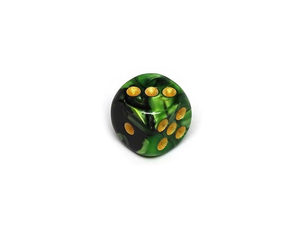 12mm D6 Dice - Green and Black Swirl - 25 Count Bag - Bards & Cards