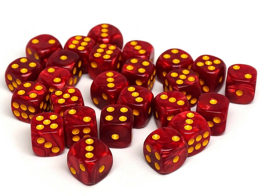 12mm D6 Dice - Fire Swirl - 25 Count Bag - Bards & Cards