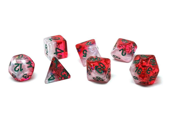 Marble with Orange Glitter - Green Font - 7 Piece Set - Bards & Cards