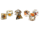 Translucent Neuron Brown and Amber Dice Collection - 7 Piece Set - Bards & Cards