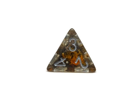 Translucent Neuron Brown and Amber Dice Collection - 7 Piece Set - Bards & Cards