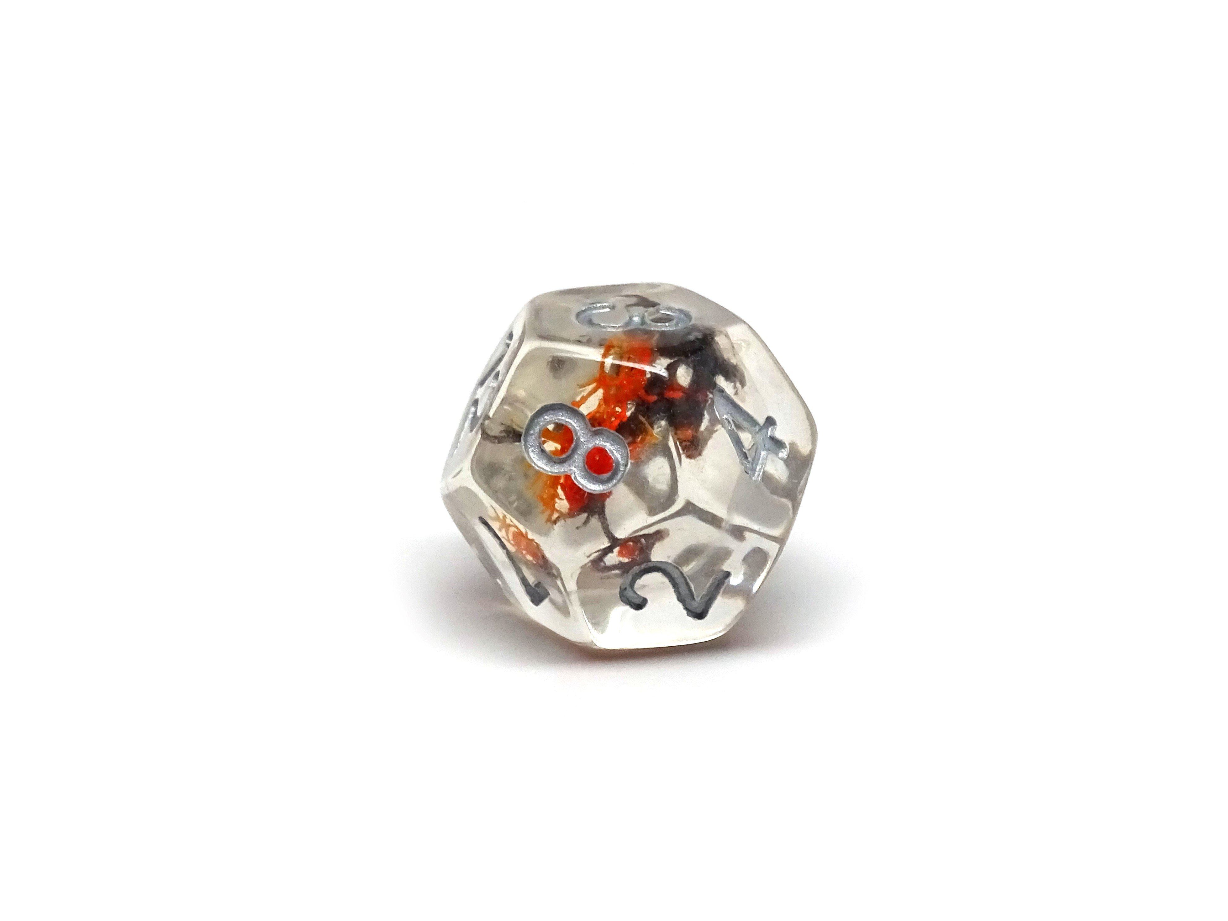 Translucent Neuron Brown and Amber Dice Collection - 7 Piece Set - Bards & Cards