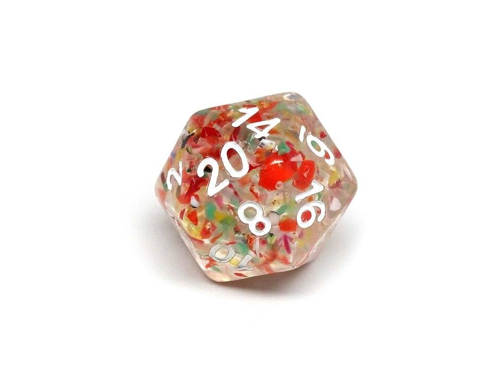 Clear Translucent Speckle Dice Collection - 7 Piece Set - Bards & Cards