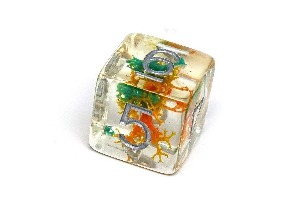 Translucent Neuron Teal and Orange Dice Collection - 7 Piece Set - Bards & Cards